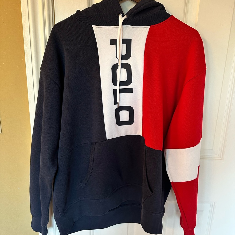 Ralph Lauren Men's Tri-Color Hoodie - Black, White, Red